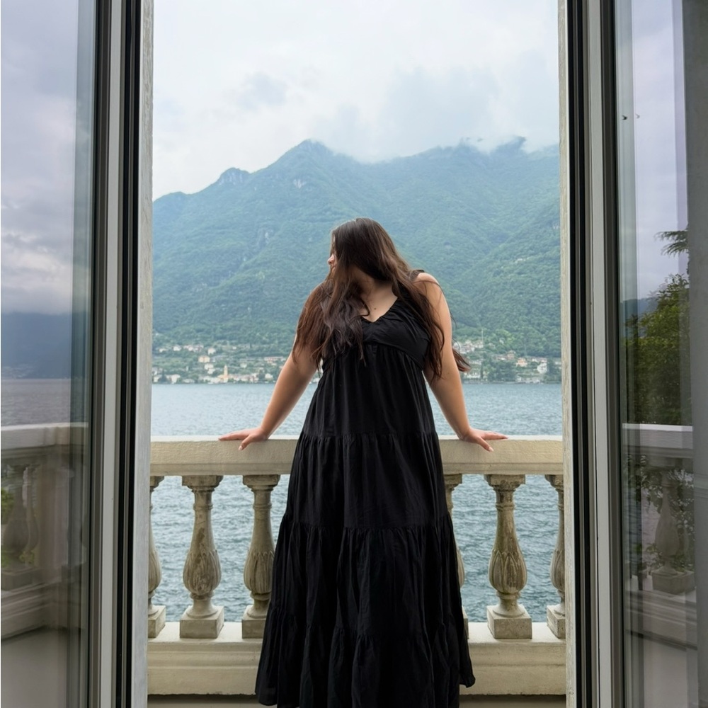 Saks Fifth Avenue Black Gathered Dress